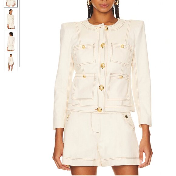 Veronica Beard Ferazia Jacket and Keita Shorts Set in Ecru Size 4 - Picture 3 of 16